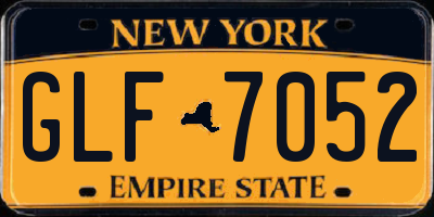 NY license plate GLF7052