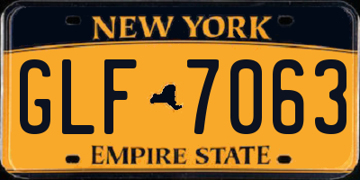 NY license plate GLF7063