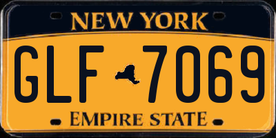 NY license plate GLF7069