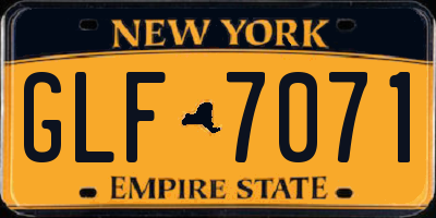 NY license plate GLF7071