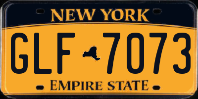 NY license plate GLF7073