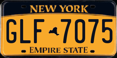 NY license plate GLF7075