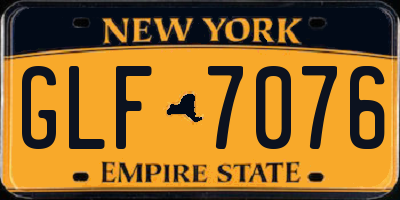 NY license plate GLF7076