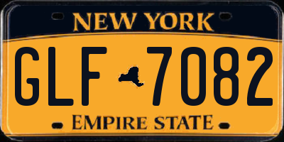 NY license plate GLF7082
