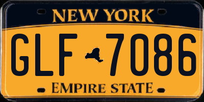 NY license plate GLF7086