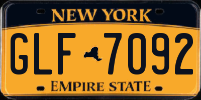 NY license plate GLF7092