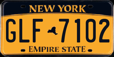 NY license plate GLF7102