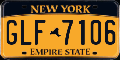 NY license plate GLF7106