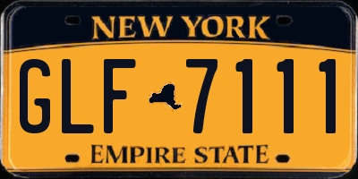NY license plate GLF7111