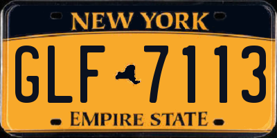 NY license plate GLF7113