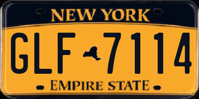 NY license plate GLF7114