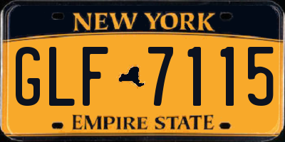 NY license plate GLF7115