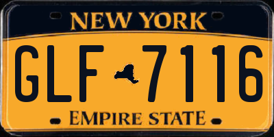 NY license plate GLF7116