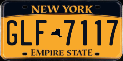 NY license plate GLF7117