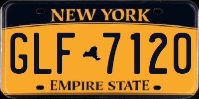 NY license plate GLF7120