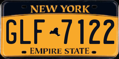 NY license plate GLF7122