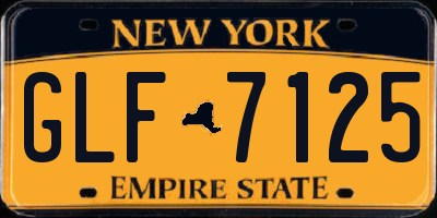NY license plate GLF7125