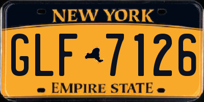 NY license plate GLF7126
