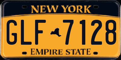 NY license plate GLF7128