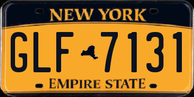 NY license plate GLF7131
