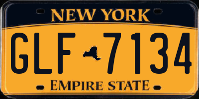 NY license plate GLF7134