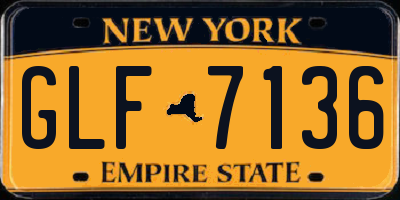 NY license plate GLF7136