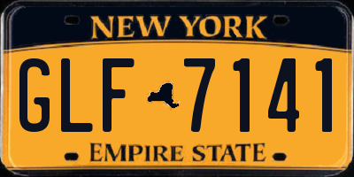 NY license plate GLF7141