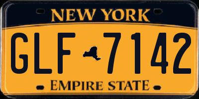 NY license plate GLF7142