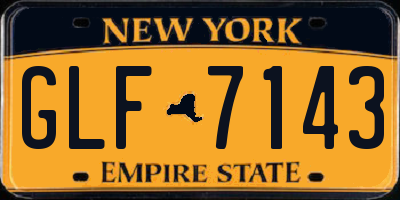 NY license plate GLF7143
