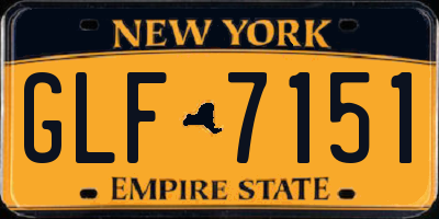 NY license plate GLF7151