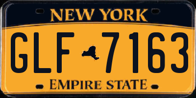 NY license plate GLF7163