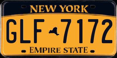 NY license plate GLF7172