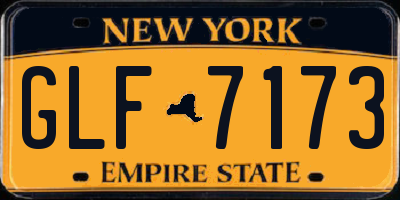 NY license plate GLF7173