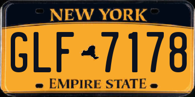 NY license plate GLF7178