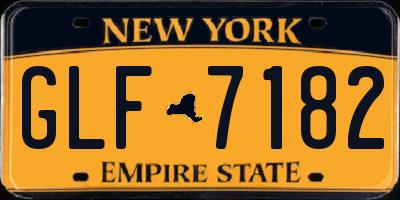 NY license plate GLF7182