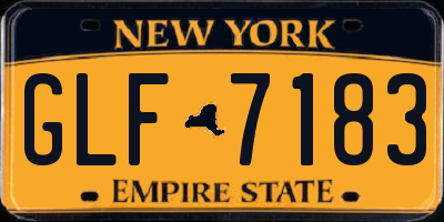 NY license plate GLF7183