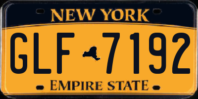 NY license plate GLF7192