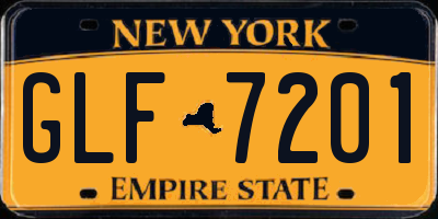 NY license plate GLF7201