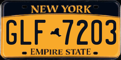 NY license plate GLF7203