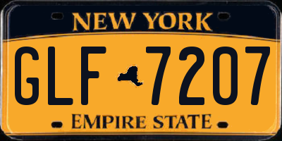 NY license plate GLF7207