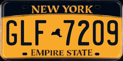 NY license plate GLF7209