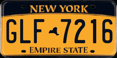 NY license plate GLF7216