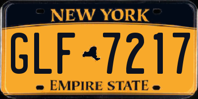 NY license plate GLF7217