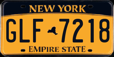 NY license plate GLF7218