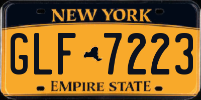 NY license plate GLF7223
