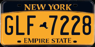 NY license plate GLF7228