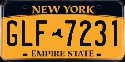 NY license plate GLF7231