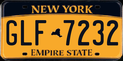 NY license plate GLF7232