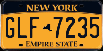NY license plate GLF7235