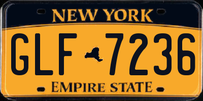 NY license plate GLF7236